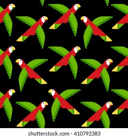Seamless tropical pattern with birds. Vector. Parrots.