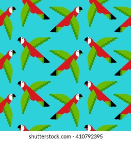 Seamless tropical pattern with birds. Vector. Parrots.