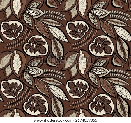 Seamless tropical pattern design. Hand draw abstract exotic pattern design.