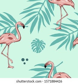 Seamless Tropical pattern design. Vector design for background