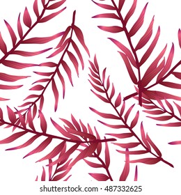 Seamless tropical pattern. Jungle palm leaves