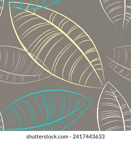 Seamless tropical pattern. Lacy pattern of palm trees on an orange background. Papercut pattern.