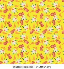 Seamless tropical pattern. Lacy pattern of palm trees on an orange background. Papercut pattern.