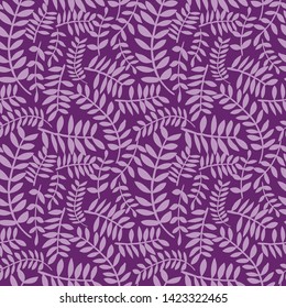 Seamless tropical pattern of leaves and branches.  Monochrome  bright vector illustration in graphic style for your design.