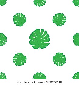 Seamless tropical pattern. The leaves of tropical plants, mystery, vines.Pattern on white background
