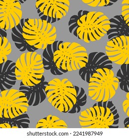 Seamless tropical pattern from Monstera leaves. Vector stock illustration eps10.