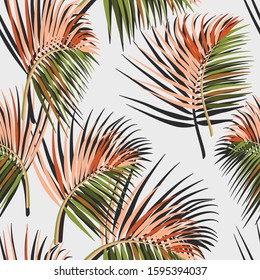 Seamless tropical pattern. Palm design For textile fabric. Fashionable.