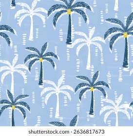 Seamless tropical pattern with palm Tree. Design for fashion textiles, fabric, print, graphics, backgrounds and crafts.