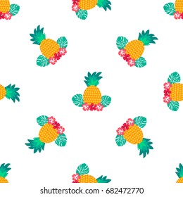 Seamless tropical pattern with pineapples. Can be used for textile, covering, wrapping