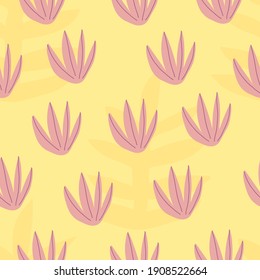 Nahtlose tropische Muster mit Pflanzen. Farbige Vektorgrafik, flacher Stil. Jungle Sommerdesign für Stoff, Druck, Textilien, Wrapper.