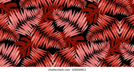Seamless Tropical Pattern in vector