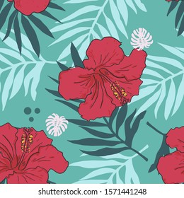 Seamless tropical pattern. vector background