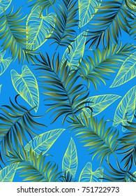 Seamless tropical pattern. Vector illustration for print, textile, swimwear, cover. ESP 10.