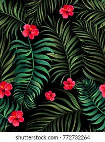 Seamless tropical pattern. Vector illustration for print, textile, swimwear, cover. ESP 10.