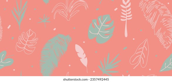 seamless tropical plant pattern for textile, fabric