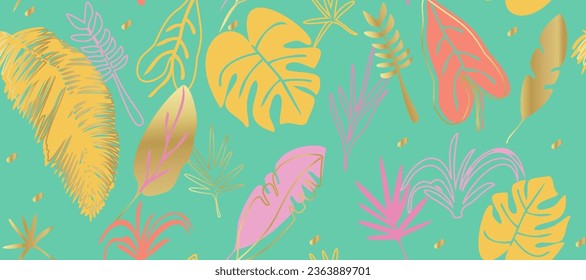 seamless tropical plant pattern for textile, fabric