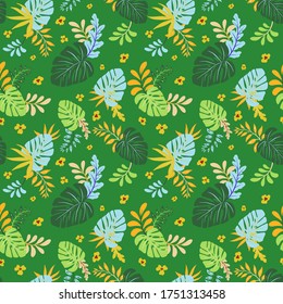 Seamless Tropical Vector Botanical Seamless Pattern