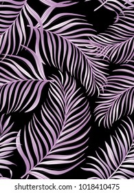 Seamless tropical vector pattern with palm leaves. Summer illustration. 