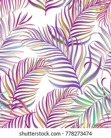 	
Seamless tropical vector pattern with palm leaves. Summer illustration.