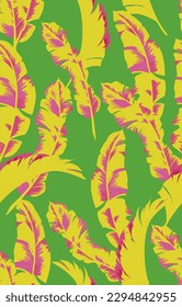 Seamless tropical vector pattern with tropical plants and palm leaves. Vector summer background.Stock vector ESP 10