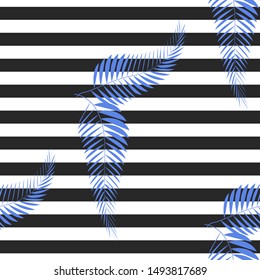 seamless tropical vintage palm pattern on zebra background