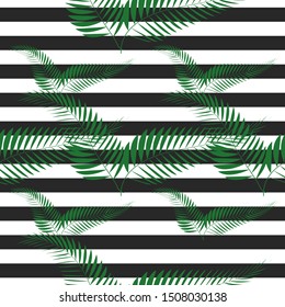 seamless tropical vintage palm pattern on zebra background
