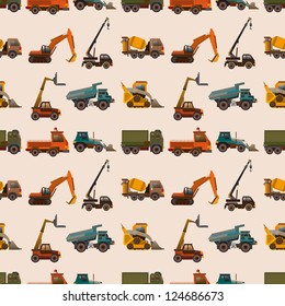 seamless truck pattern,cartoon vector illustration