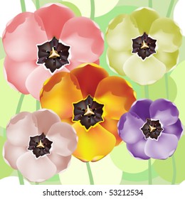 Seamless tulip flowers pattern