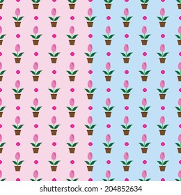 Seamless tulip pattern.