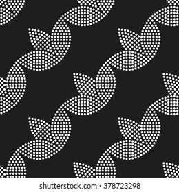 Seamless Tulip pattern. Flower pattern. Floral background. Circle pattern. Ethnic background. Textile, paper background. Abstract Black and White Background. Geometric Pattern. Vector Regular Texture.