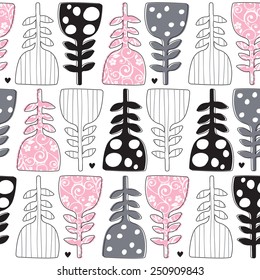 seamless tulip pattern vector illustration