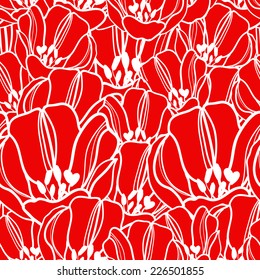 Seamless tulips pattern 