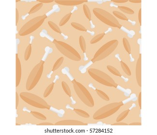 Seamless Turkey Leg or Chicken Leg Background