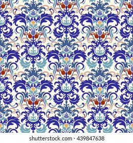Seamless turkish colorful pattern. Endless pattern can be used for ceramic tile, wallpaper, textile, earthenware, linoleum, textile, web page background.