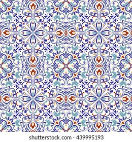 Seamless turkish colorful pattern. Endless pattern can be used for ceramic tile, wallpaper, linoleum, textile, web page background