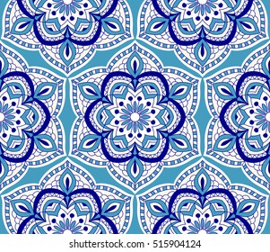 Seamless turkish colorful pattern. Endless pattern can be used for ceramic tile, wallpaper, linoleum, textile, invitation card, wrapping paper, web page background. Islam, Arabic, Indian motifs. 