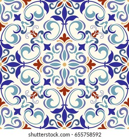 Seamless turkish colorful pattern. Endless pattern can be used for ceramic tile, wallpaper, linoleum, web page background. Vector