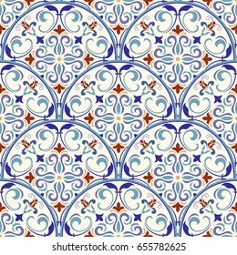 Seamless turkish colorful pattern. Endless pattern can be used for ceramic tile, wallpaper, linoleum, web page background