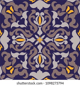 Seamless turkish colorful pattern. Vintage multicolor pattern in Eastern style.  Pattern can be used for ceramic tile, wallpaper, linoleum, textile, surface textures, web page background or paper.