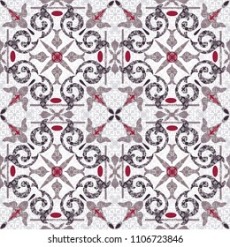 Seamless turkish colorful pattern. Vintage multicolor pattern in Eastern style.  Pattern can be used for ceramic tile, wallpaper, linoleum, textile, surface textures, web page background or paper.