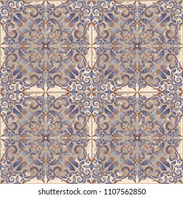 Seamless turkish colorful pattern. Vintage multicolor pattern in Eastern style.  Pattern can be used for ceramic tile, wallpaper, linoleum, textile, surface textures, web page background or paper.