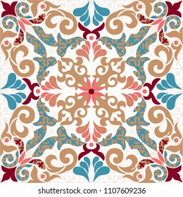 Seamless turkish colorful pattern. Vintage multicolor pattern in Eastern style.  Pattern can be used for ceramic tile, wallpaper, linoleum, textile, surface textures, web page background or paper.