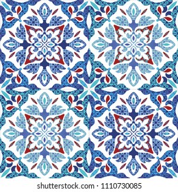 Seamless turkish colorful pattern. Vintage multicolor pattern in Eastern style.  Pattern can be used for ceramic tile, wallpaper, linoleum, textile, surface textures, web page background or paper.