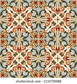 Seamless turkish colorful pattern. Vintage multicolor pattern in Eastern style.  Pattern can be used for ceramic tile, wallpaper, linoleum, textile, surface textures, web page background or paper.