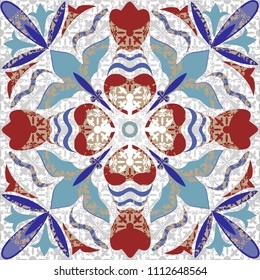 Seamless turkish colorful pattern. Vintage multicolor pattern in Eastern style.  Pattern can be used for ceramic tile, wallpaper, linoleum, textile, surface textures, web page background or paper.