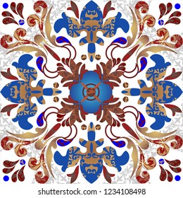 Seamless turkish colorful pattern. Vintage multicolor pattern in Eastern style.  Pattern can be used for ceramic tile, wallpaper, linoleum, textile, surface textures, web page background or paper.