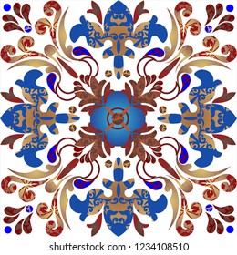 Seamless turkish colorful pattern. Vintage multicolor pattern in Eastern style.  Pattern can be used for ceramic tile, wallpaper, linoleum, textile, surface textures, web page background or paper.