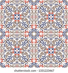 Seamless turkish colorful pattern. Vintage multicolor pattern in Eastern style.  Pattern can be used for ceramic tile, wallpaper, linoleum, textile, surface textures, web page background or paper.