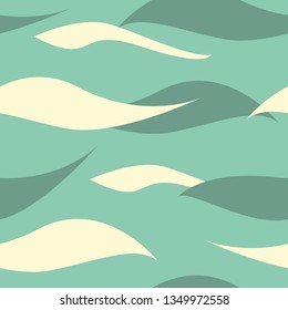 Seamless turquoise abstract waves geometric pattern vector