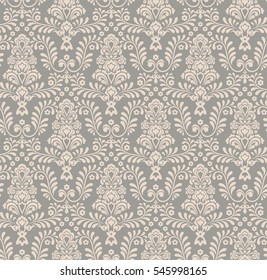 Seamless turquoise background with light pattern in baroque style. Vector retro illustration.  Ideal for printing on fabric or paper.